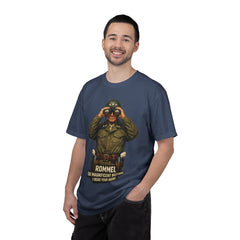 Graphic T-Shirt — Vintage WWII General George Patton Binoculars Design with "Rommel You Magnificent Bastard" Text