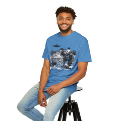 UFO Meets Cowboy Unisex Garment Shirt -Dyed  T Shirt