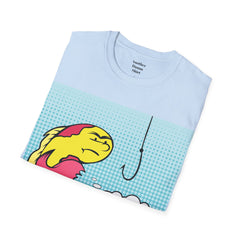 Hooked On Something Pop Art FISH Unisex Softstyle T Shirt  Reel this one in hook line and sinker