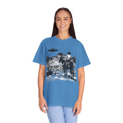 UFO Meets Cowboy Unisex Garment Shirt -Dyed  T Shirt