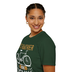 Cycling Enthusiast Unisex T-Shirt - 'I'd Rather Be Cycling' Design