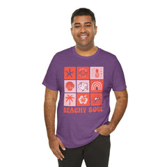 Beachy Soul Unisex Jersey Tee - Perfect Summer Vibes, Casual Wear, Gift for Beach Lovers, Vacation Outfit, Relaxed Style