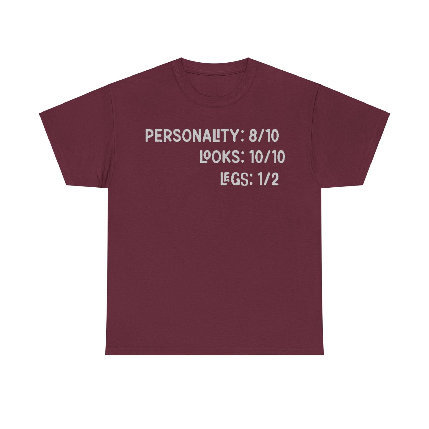 Personality, Looks, Fingers Count - Unisex Heavy Cotton Tee / Prosthetic Humor / One Leg / One Arm / Missing Fingers