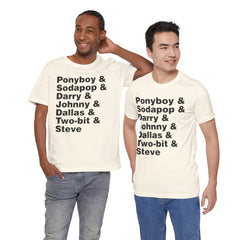 The Outsiders Shirt, Greasers Characters Shirt, Unisex Jersey Short Sleeve Tee
