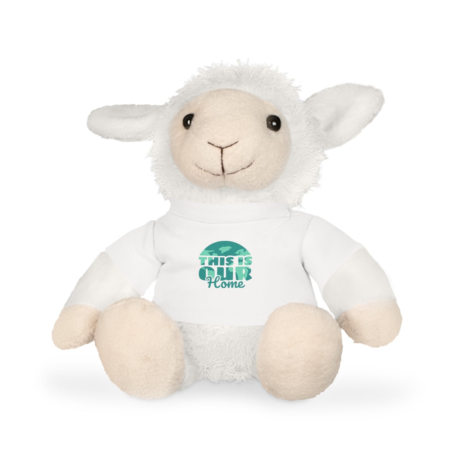 EARTH DAY ANIMAL, Plush Toy with T-Shirt, Teddy Bear, Bunny Rabbit, Sheep, Elephant,This Is Our Home, animal lover gift, kids earth day gift