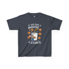 Kids Heavy Cotton™ Tee - "If You Give a Mouse a Cookie" - Fun Cartoon Shirt for Young Readers
