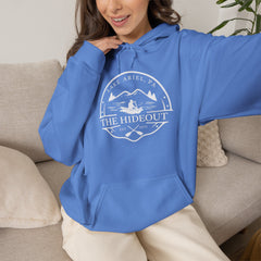 The Hideout Adventure Hoodie – Lake Ariel, PA Mountain Graphic Hooded Sweatshirt