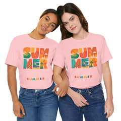 Summer Graphic Tee — Colorful Tropical "SUMMER" Typography T-Shirt