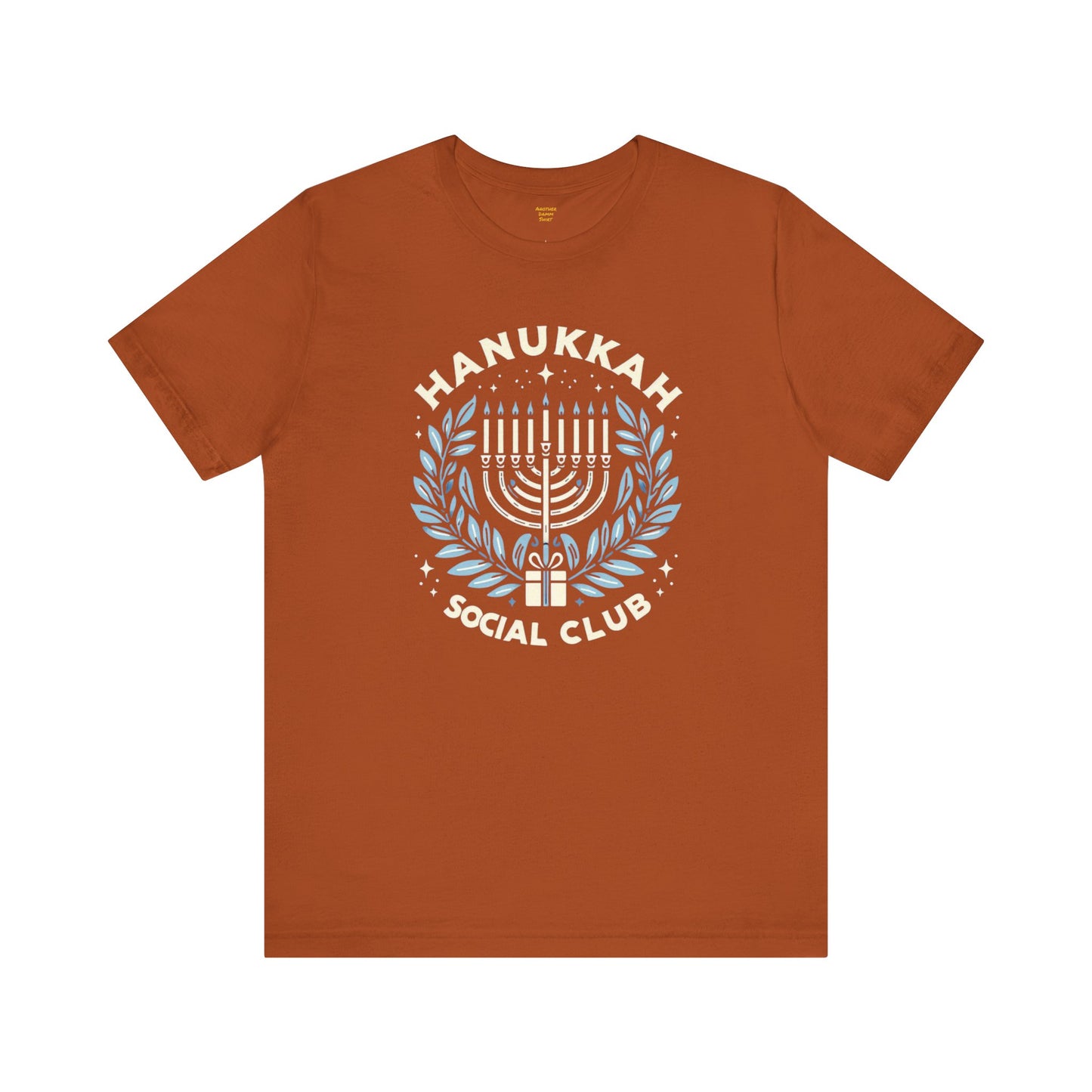 Hanukkah Social Club with Menorah - Unisex Jersey Short Sleeve Tee