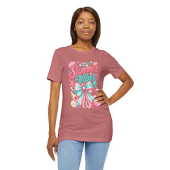 Summer Vibes Tee — Pastel Seashell Bow Beach T-Shirt