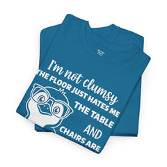 Clumsy Funny Penguin Graphic Tee | Unisex Heavy Cotton Tee | Great Gift for Animal Lovers, Birthdays, Casual Wear, Humorous Gifts, Everyday Style