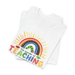 Teaching Inspired Short Sleeve Tee, Teacher Gift, Inspirational Shirt, Rainbow Graphic Tee, Cute Teacher Apparel, Back to School Shirt