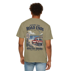 Where the Road Ends Long Island Unisex Garment-Dyed T-shirt