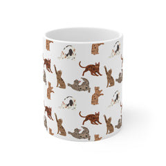 Playful Pets Ceramic Mug - Cute Cat and Dog Design for Animal Lovers