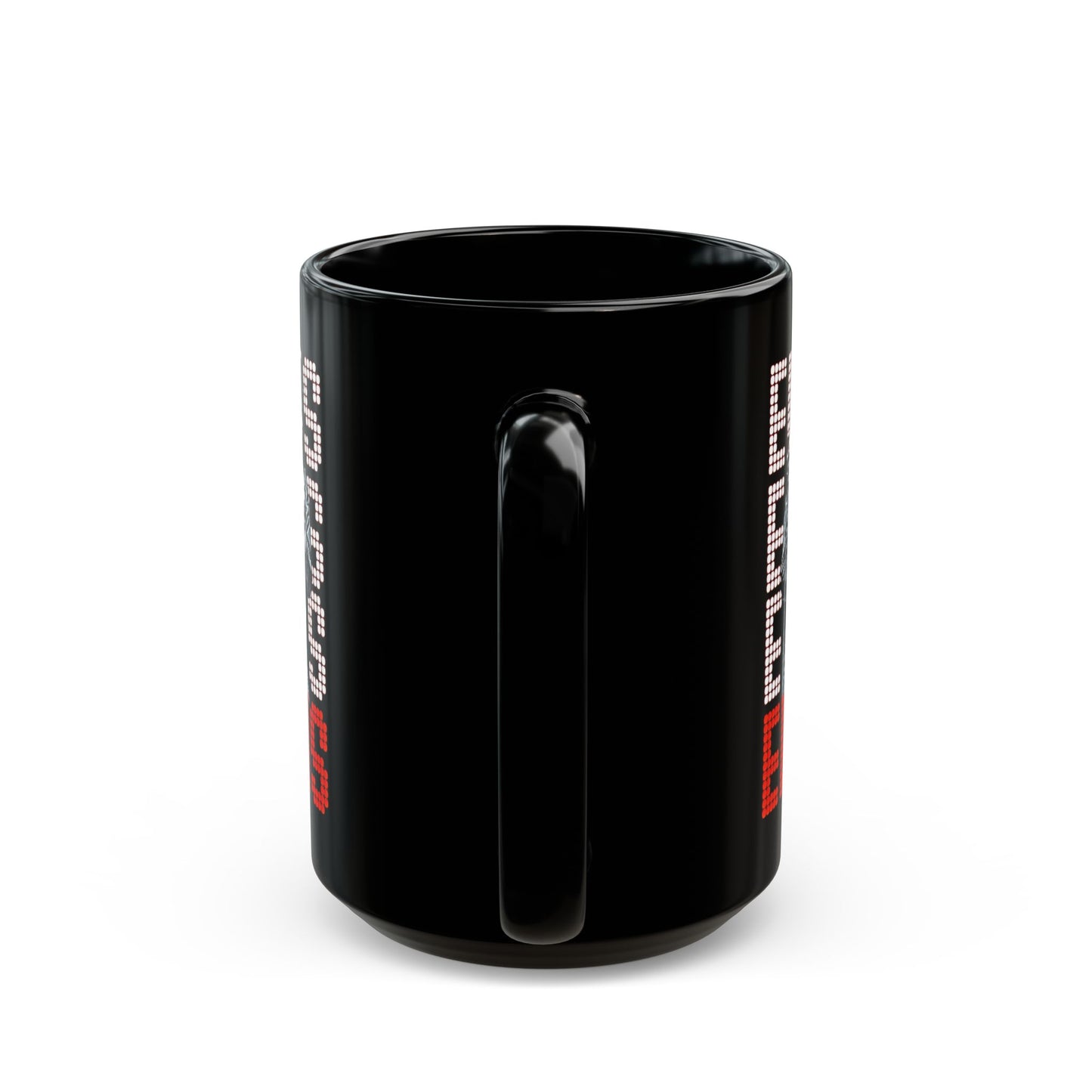 1970S Elvis In Black Leather On Stage Graphic - Black Mug (11oz, 15oz)