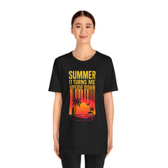 Summer Vibes Unisex Tee - "Summer, It Turns Me Upside Down" Graphic Shirt