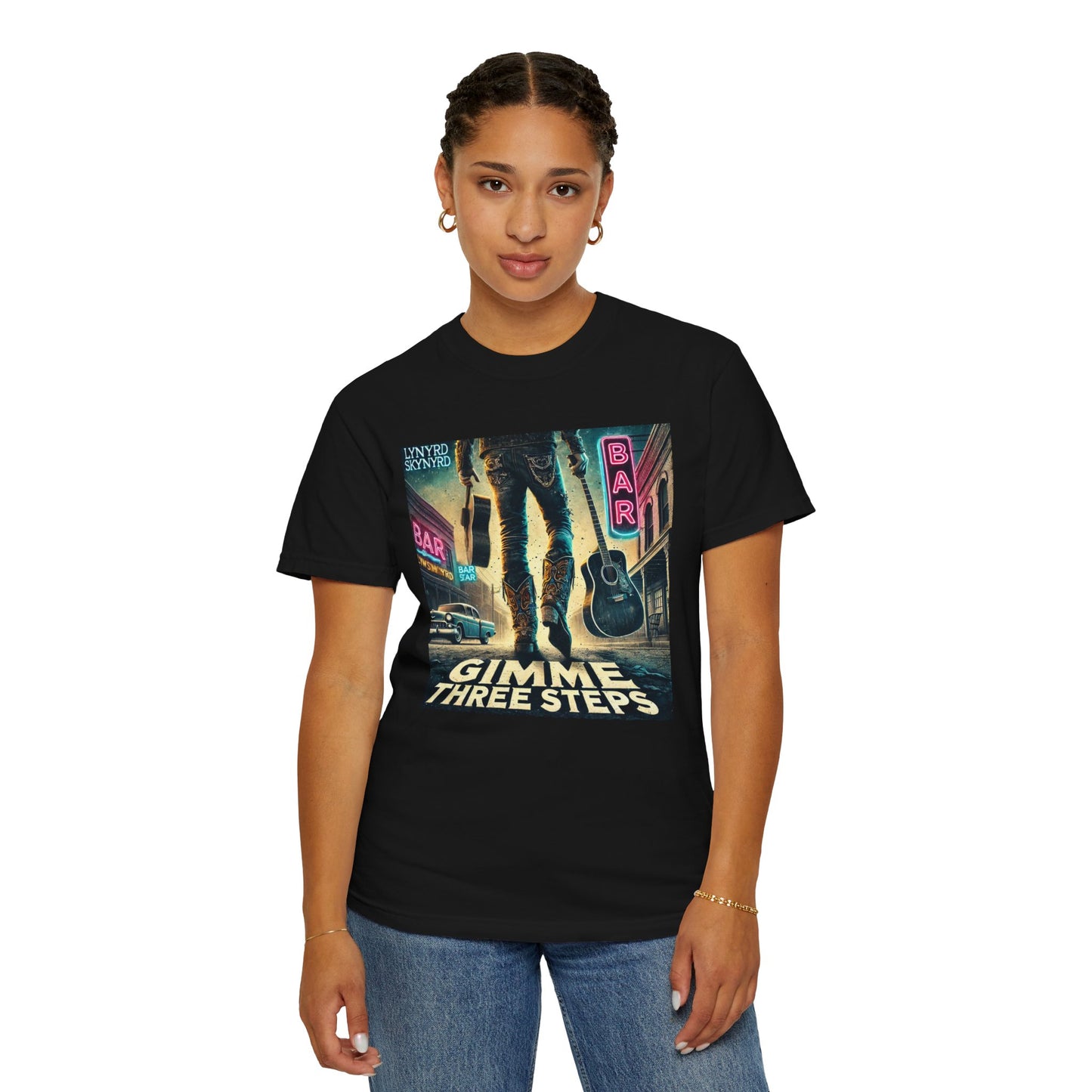 Music Lynyrd Skynyrd Inspired Gimme Three Steps AI Graphic - Unisex Comfort Colors Shirt