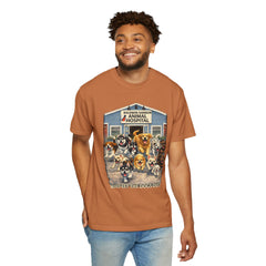 Front Graphic "Who Let the Dogs Out?" Baldwin Harbor Animal Hospital Cute Vet Clinic T Shirt