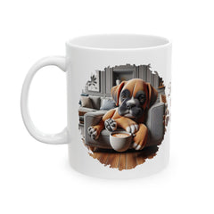 Less Talk More Coffee Boxer Ceramic Mug - Perfect for Dog Lovers