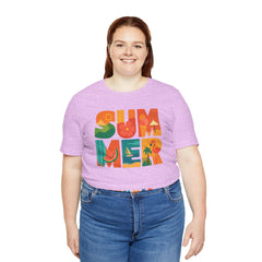 Summer Graphic Tee — Colorful Tropical "SUMMER" Typography T-Shirt