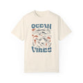 Whales and Dolphins, Ocean Vibes -  Graphic Unisex Garment-Dyed T-shirt