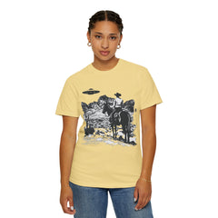 UFO Meets Cowboy Unisex Garment Shirt -Dyed  T Shirt
