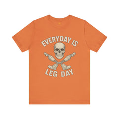 Fitness Tee | Leg Amputee Funny Skull, Everyday Leg Day Gym Shirt, Workout Top