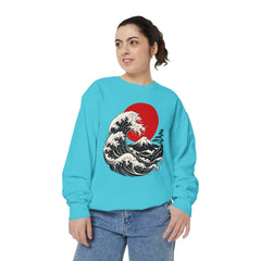 Japanese Wave and Red Sun Comfort Colors Sweatshirt