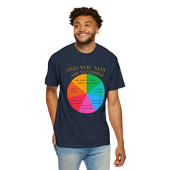 Motivational Talking Head Unisex Garment-Dyed T-Shirt - "And You May Ask Yourself"