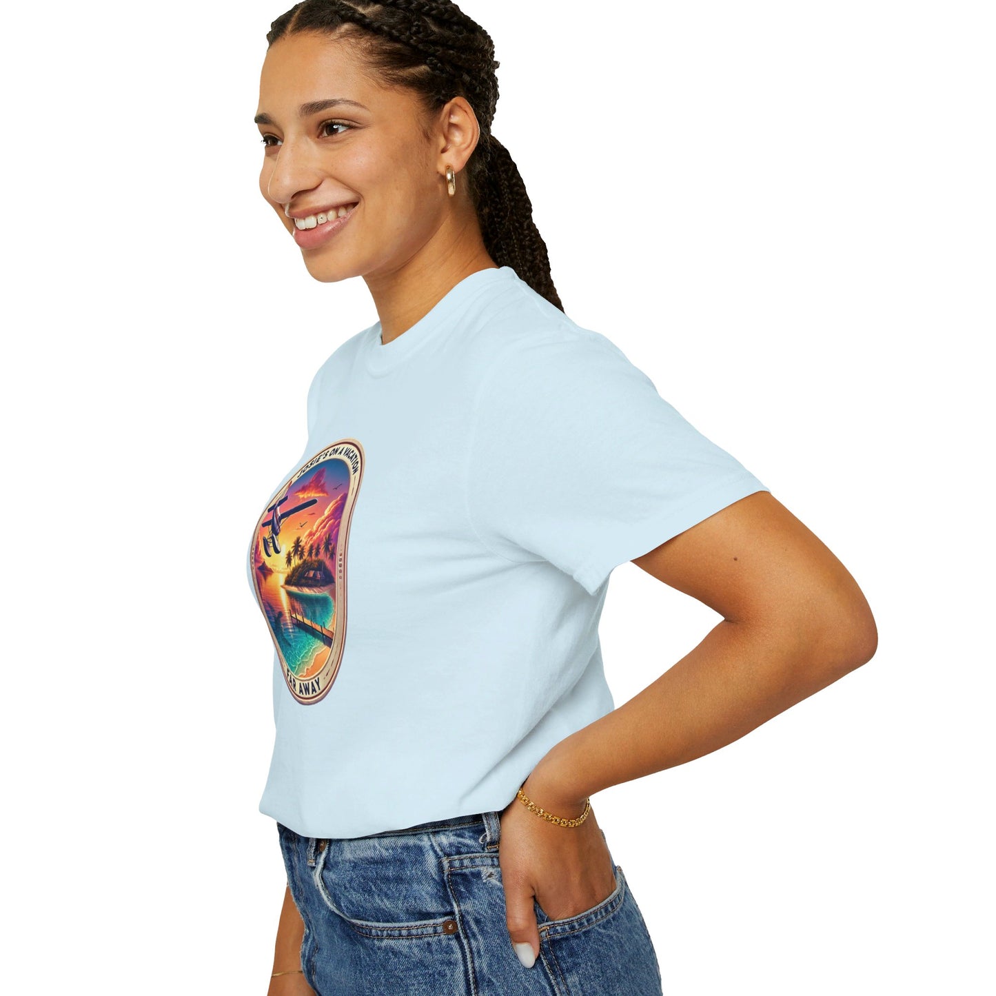 Josies On A Vacation Far Away Graphic Unisex Garment-Dyed T-shirt