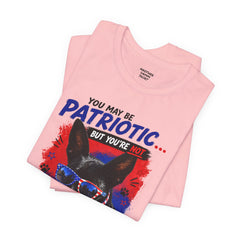 Personalized With Your Dogs Image and Name Patriotic Unisex Jersey Short Sleeve Tee