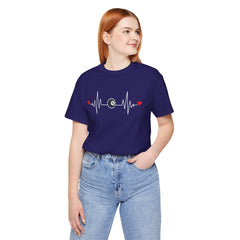 Billards Heart Beat Eight Ball Graphic - Unisex Jersey Short Sleeve Tee