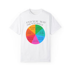 Motivational Talking Head Unisex Garment-Dyed T-Shirt - "And You May Ask Yourself"
