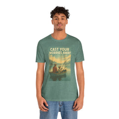 Relaxing Fishing Tee - Cast Your Worries Away, Unisex Casual Shirt, Perfect Gift for Dad, Outdoor Lovers, Fishing Trips, Summer Vibes