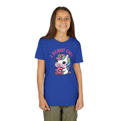 I Donut Care Unicorn Youth Short Sleeve Tee - Fun & Whimsical T-Shirt for Kids