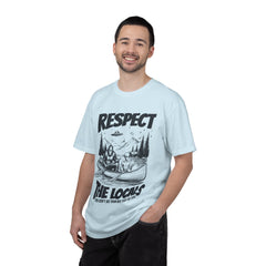 Bigfoot and Alien Outdoor Canoe Adventure - Respect The Locals T-Shirt
