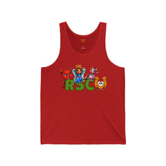 College Mascot Unisex Tank Top - Russell Sage Purple Cow, Red Devil, Golden Horseshoe, Blue Angel Enter into the Notes Box Before Purchase what your Graduation Year Is And We will Imprint It on the Back of Your Top