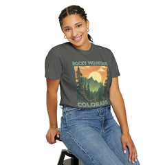 Rocky Mountains Colorado Graphic, Comfort Colors Soft Relaxed Fit Unisex Garment-Dyed T-shirt