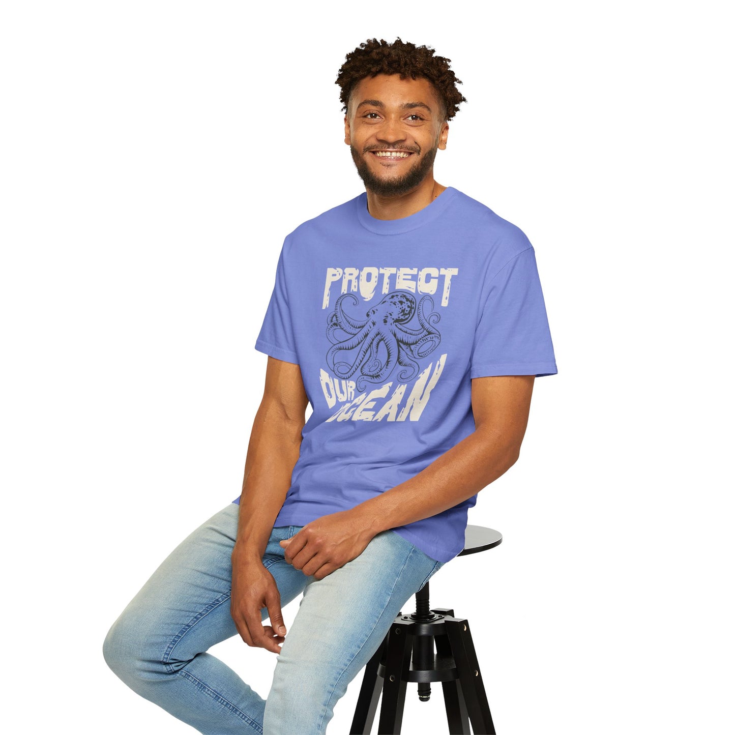 Octopus, Protect Our Ocean -  Graphic Unisex Garment-Dyed T-shirt