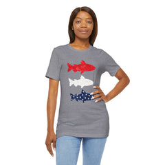 Patriotic Trout T-Shirt — Red White & Blue Fish Tee