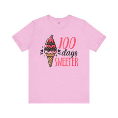 100 Days of School Unisex Tee | Elementary School, Ice Cream, Teacher Apparel