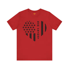 RED Friday Heart Unisex Jersey Short Sleeve Tee / for him or her / support those deployed / military family and friends