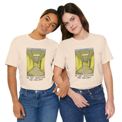 Do Not Question The Hallway T-Shirt — Retro Yellow Corridor Graphic Tee