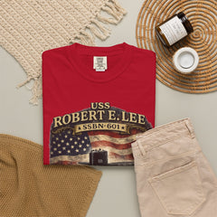 USS Robert E Lee SSBN 601 Submarine T-Shirt with a quote from its namesake