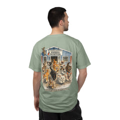 Back Graphic "Who Let the Cats Out?" Baldwin Harbor Animal Hospital Cute Vet Clinic T Shirt