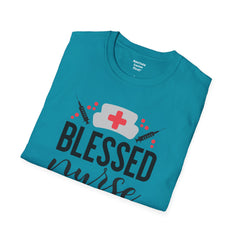 Blessed Nurse - Unisex Softstyle T-Shirt | Nurse Awareness, Medical Apparel, Gift For Her, Scrub Tee, Hospital Staff Gift, Registered Nurse