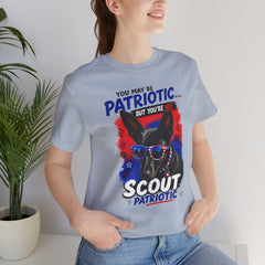 Personalized With Your Dogs Image and Name Patriotic Unisex Jersey Short Sleeve Tee