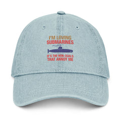 Embroidered Denim Hat - Fun Gift for Submarine Lovers, Casual Outfit Accessory, Summer Style, Unique Birthday Present, Classic Look