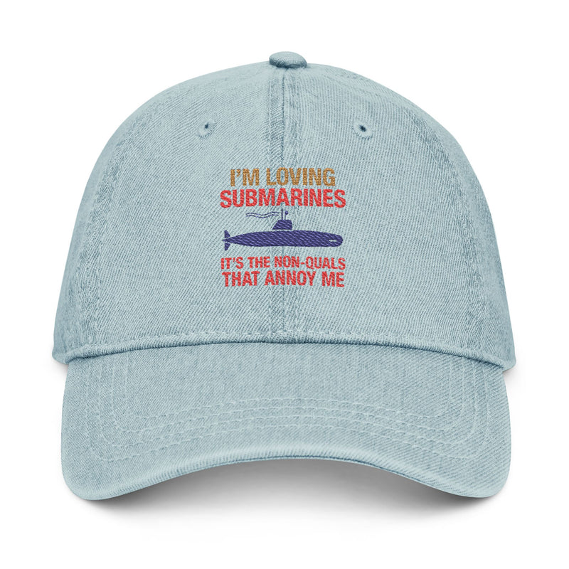 Embroidered Denim Hat - Fun Gift for Submarine Lovers, Casual Outfit Accessory, Summer Style, Unique Birthday Present, Classic Look
