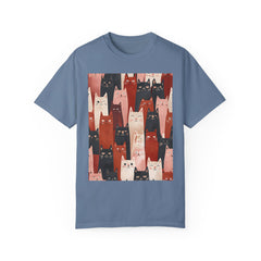 Cute Cat Print Unisex Garment-Dyed T-Shirt - Comfort Colors Soft Perfect for Animal Lovers and Casual Days